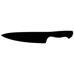 Silhouette of a sharp kitchen knife