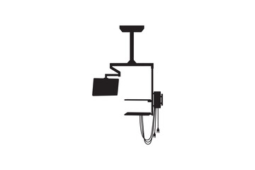 Hospital Ceiling Mounted Unit Black and White Artwork