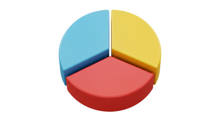 Colorful Pie Chart Showing Business Data Illustration Analysis Information Statistics Growth on Transparent Background