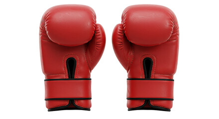Red Boxing Gloves A Powerful Symbol of Strength Training and Victory Studio Shot for Sports on transparent background