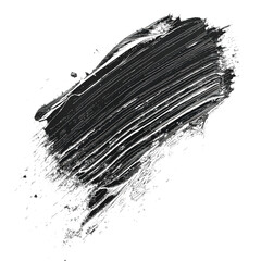 Black Mascara Smudge Brush Stroke Texture abstract isolated on a transparent background