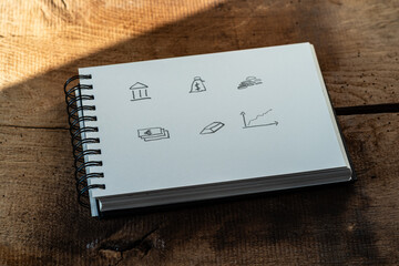 hand-painted sketch for investment concept