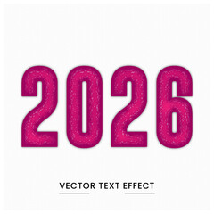 2026 Pink Glitter Text Effect &ndash; Glamorous Sparkling Vector Typography