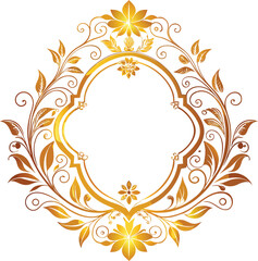 Adobe Illustrator  luxury gold floral label frame
wedding circle frame Luxury gold floral elements

