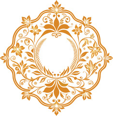 Adobe Illustrator  luxury gold floral label frame
wedding circle frame Luxury gold floral elements
