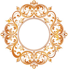 Adobe Illustrator  luxury gold floral label frame
wedding circle frame Luxury gold floral elements
