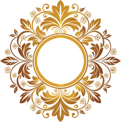 Adobe Illustrator  luxury gold floral label frame
wedding circle frame Luxury gold floral elements

