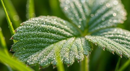 Close-up Leaf with Water Droplets