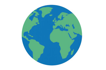 Earth globe vector graphic presenting the continents and oceans