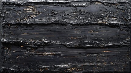 Abstract Black Textured Background with Gold Highlights and Depth