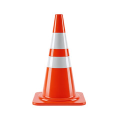 Traffic cone safety warning orange isolated on black background