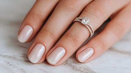 The table supports a refined hand, distinguished by its well-groomed fingernails