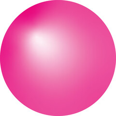 Shiny Pink 3D Sphere Vector with Gradient - Glossy Circle Button or Abstract Geometric Shape