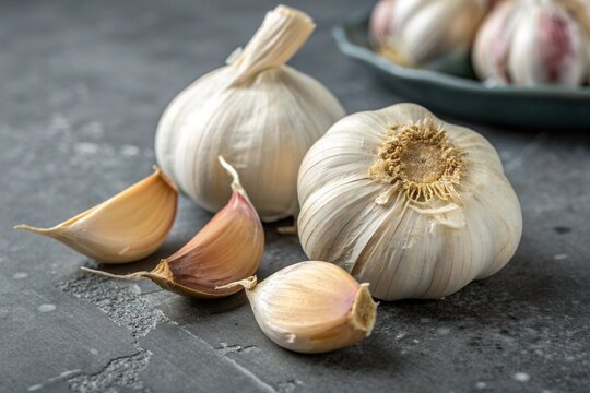 garlic on wooden background