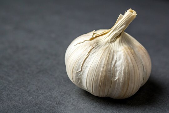garlic on black background