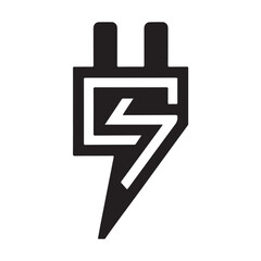 Obraz premium Electric plug with lightning bolt isolated on white background, symbolizing energy, power, and electrical connection