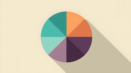 Segmented circular chart displayed with a long shadow effect against a pale background