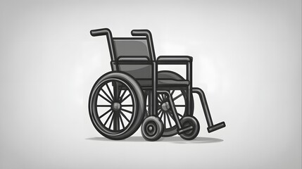 Fototapeta premium Stylized illustration depicting a mobility aid with large rear wheels and smaller front casters