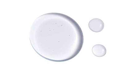 Close-up of transparent liquid droplets against a stark black background, emphasizing texture