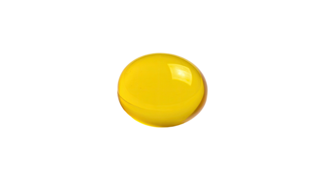 A vibrant, glossy, and spherical object, floating in stark contrast against a deep black background