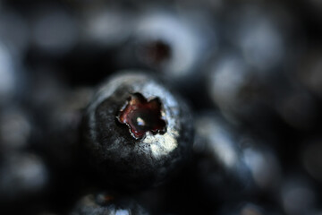 Close up of fresh blueberries. Shallow depth of field.