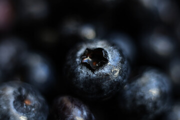 Close up of fresh blueberries. Shallow depth of field.