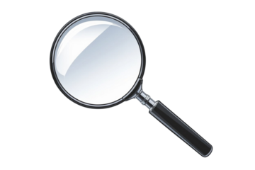 Detailed magnifying glass with sleek design for inspection, research, and investigation tasks