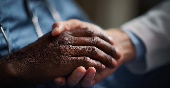 Compassionate Care: A Close-Up of Hands in Comfort