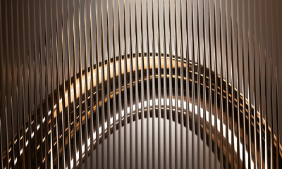 Golden striped abstract background with a subtle arch pattern