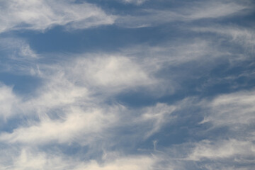 The Beautiful and Serene Sky is Displaying Wispy Clouds in a Calm and Tranquil Atmosphere