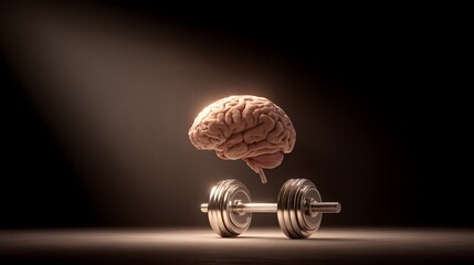Anatomical depiction illustrates the concept of mental strength development and cognitive exercise