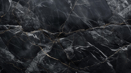Black Marble Texture Luxury Stone Slab with Gold Veins Dark Elegant Background Abstract Surface Pattern Design Interior