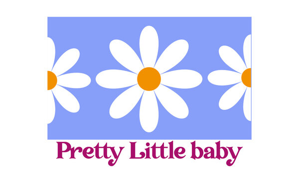 Pretty Little Baby typography | White flower Design