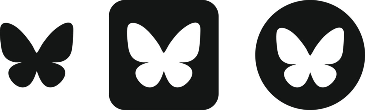 Bluesky Logo Icon Set. Decentralized Social Network Symbols. transparent background. Micro blogging Platform sign