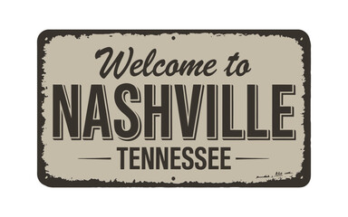 Vintage welcome to nashville tennessee metal sign
