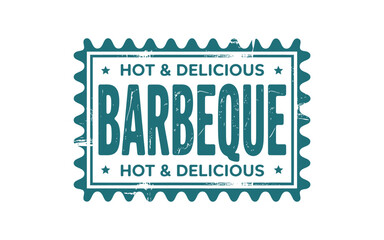 Vintage barbeque hot delicious stamp design