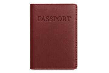 Fototapeta na wymiar Red passport travel document identity on transparent background