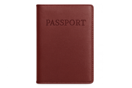 Red passport travel document identity on transparent background - Powered by Adobe