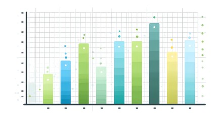 Colorful vertical bar chart visually represents comparative data points across multiple categories