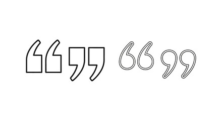 Black and white illustration of repeating quotation mark shapes in a row