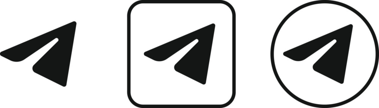 Latest telegram logo icon set. telegram icons collection. Social Media Network symbol. Paper Plane sign