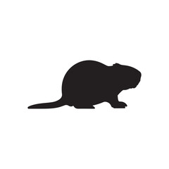 Nutria silhouette icon vector flat illustration