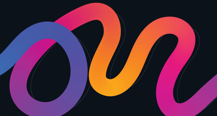 Vibrant gradient wave on dark background, modern abstract design concept