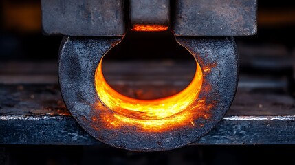 Forging Hot Metal Ring.