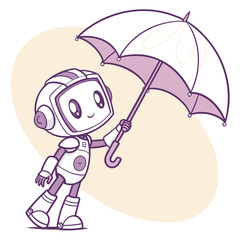 Tiny Robot with Umbrella 1