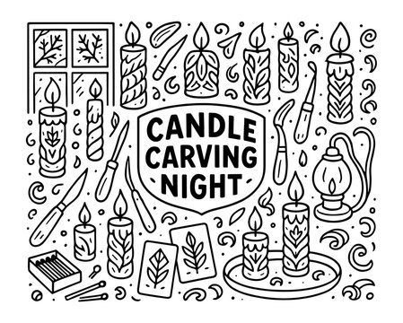 Candle carving night: decorative art with detailed designs and tools for craft enthusiasts