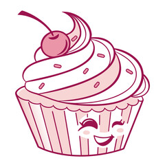 Happy Cupcake Character