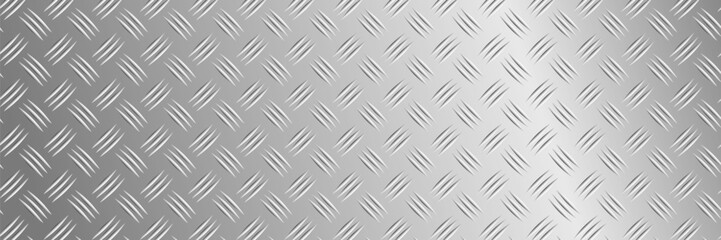 Brushed chrome steel background featuring silver diamondplate pattern with industrial checker surface perfect for vector design wallpaper and material art projects