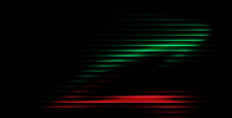 Striking abstract background with modern green and red glowing lines, perfect for dynamic presentations or futuristic designs, adding a bold touch