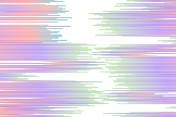 Abstract colorful horizontal lines on transparent background, simple and clean
